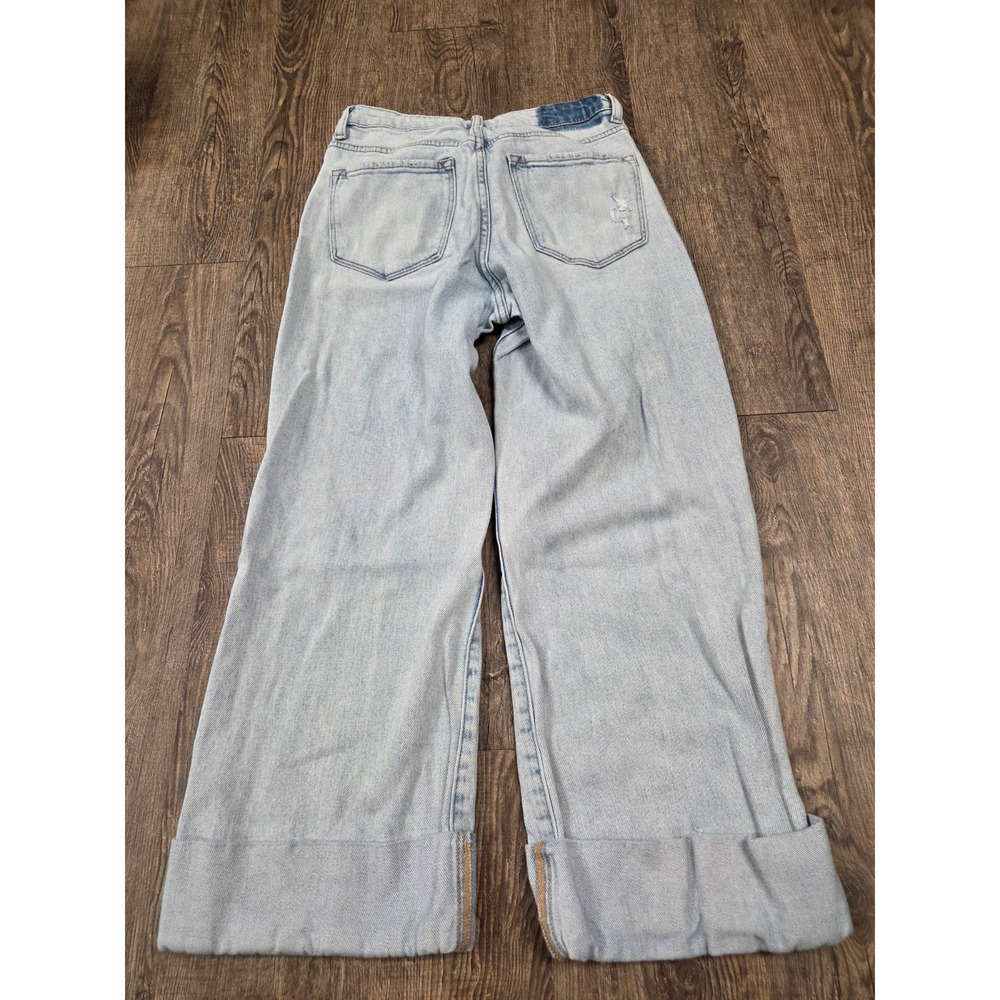 Vervet Super High Rise Wide Leg Jeans Double Button Light Wash Size 27 - Picture 5 of 5
